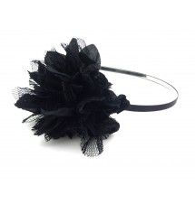Serre-tête fleur chiffon noir