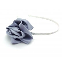 Serre-tête fleur drapé gris