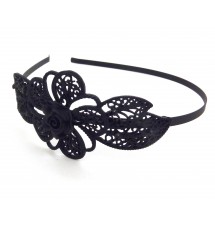 Serre-tête métal fleur noir