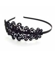 Serre-tête métal motifs floraux noir