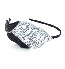 Serre-tête feuille sequins bicolore 2
