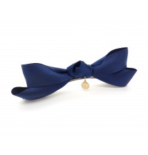 Barrette nœud bleu foncé zoom Barrette nœud bleu foncé zoom