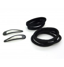 Lot barrettes élastiques noir Lot barrettes élastiques noir