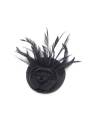 Mini chapeau fleur noir à clip