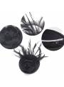 Mini chapeau fleur noir à clip