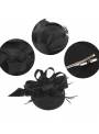 Chapeau chic grande plume noire