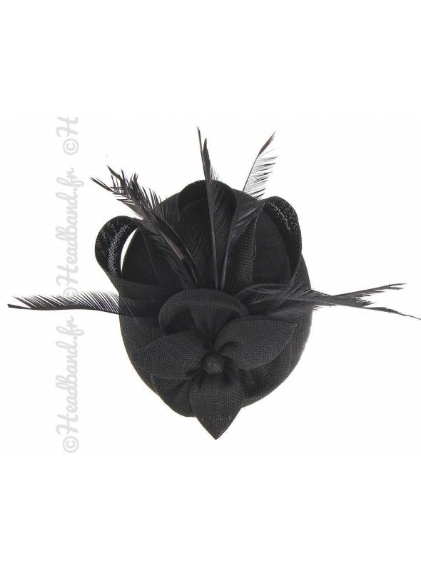 Chapeau cérémonie à plumes noir