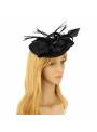Chapeau chic grande plume noire