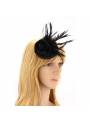 Mini chapeau fleur noir à clip