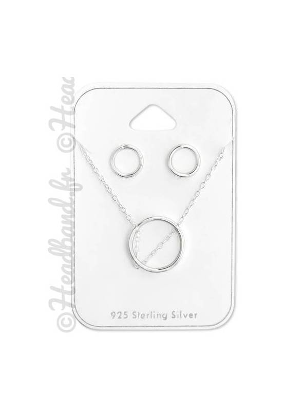 Parure bijoux cercle argent 925