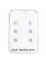 3 paires de boucles zirconium et argent 925