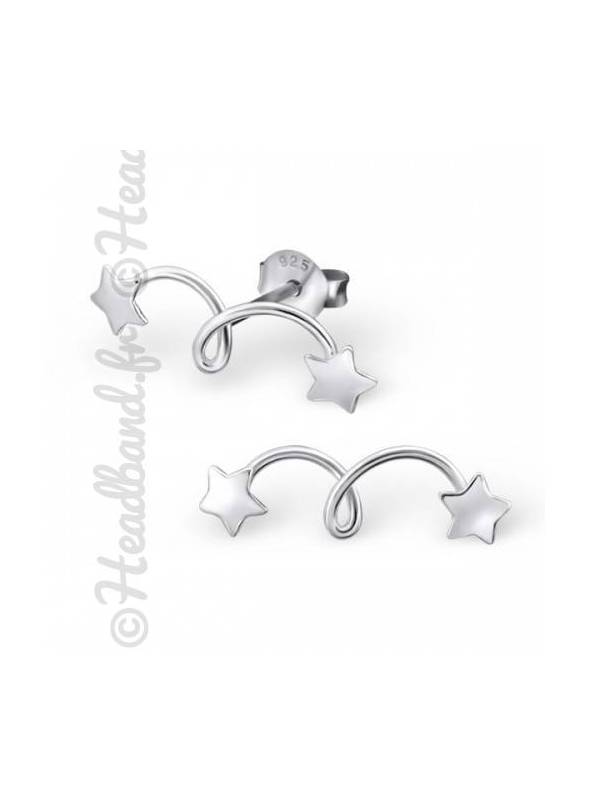 Boucles d'oreilles étoiles filantes argent 925