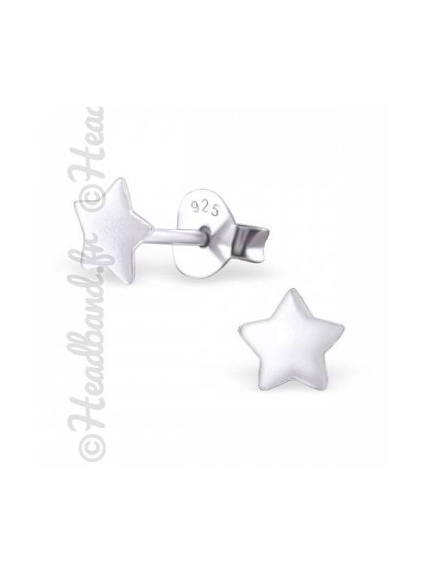 Boucles d'oreilles motif étoile argent 925