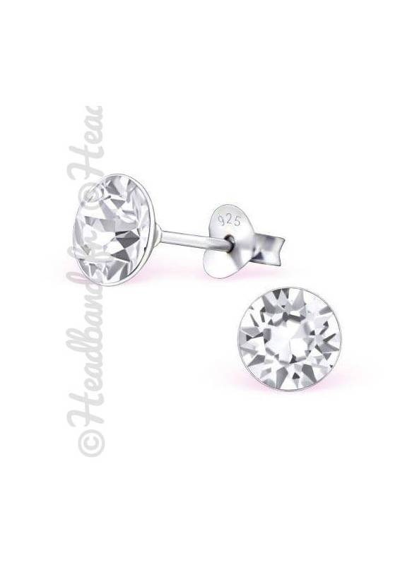 Boucles d'oreilles stud rond Swarovski® crystal