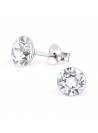 Boucles d'oreilles stud rond Swarovski blanc