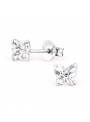 Boucles d'oreilles stud papillon Swarovski® blanc