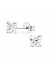 Boucles stud papillon Swarovski blanc