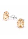 Boucles cristal ovale Swarovski light peach
