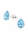 Boucles stud ovale Swarovski® cristal aquamarine