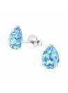 Clous d'oreilles goutte Swarovski cristal aquamarine