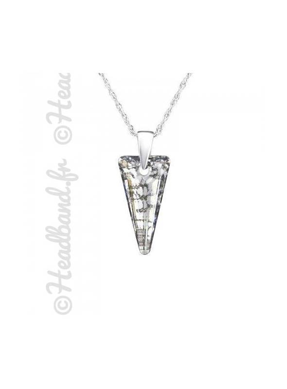 Collier argent cristal triangle Swarovski® silver panita