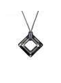 Collier cordon cristal carré Swarovski® silver night