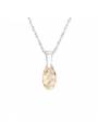Collier argent cristal goutte 1,1 cm Swarovski® light silk