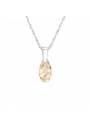 Collier argent cristal goutte 1,1 cm Swarovski® light silk