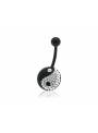 Piercing nombril motif yin-yang Swarovski®