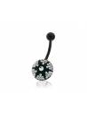 Piercing nombril motif étoile cristaux Swarovski