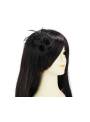 Coiffe barrette en tulle noir