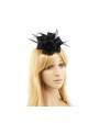 Petit chapeau plumes bleu canard