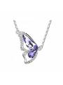 Collier aile papillon cristaux violet