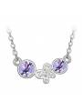 Collier butterfly double strass violet