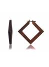 Boucles d'oreilles bois carré