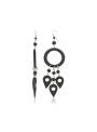 Boucles d'oreilles motif Maori bois noir