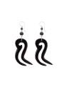 Boucles d'oreilles motif tribal bois noir