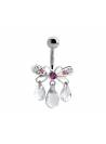 Piercing nombril papillon pampilles rose