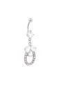 Piercing nombril cristaux épi pendentif blanc