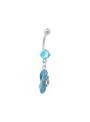 Piercing nombril cristal bleu tong