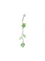 Piercing nombril branchage articulé vert