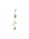 Piercing nombril branchage articulé vert