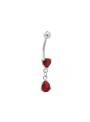 Piercing nombril bijou pendentif rouge