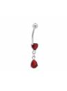 Piercing nombril bijou pendentif rouge