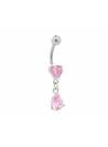 Piercing nombril bijou pendentif rose
