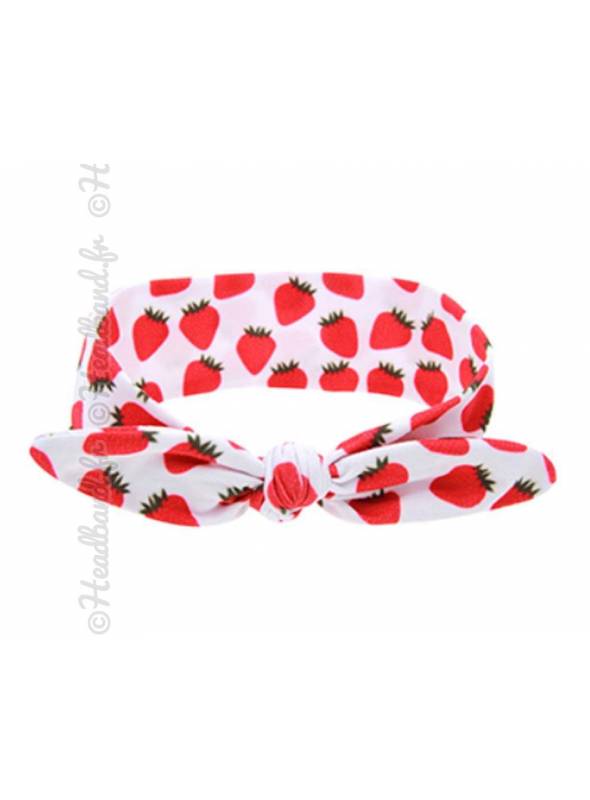 Bandeau fille imprimé fraise