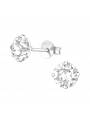 Clous d'oreilles pierre ronde Swarovski blanc