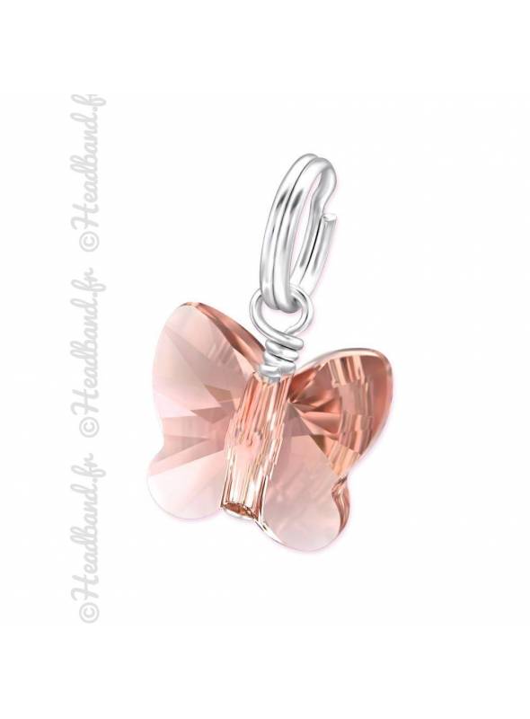 Charms Swarovski cristal papillon blush