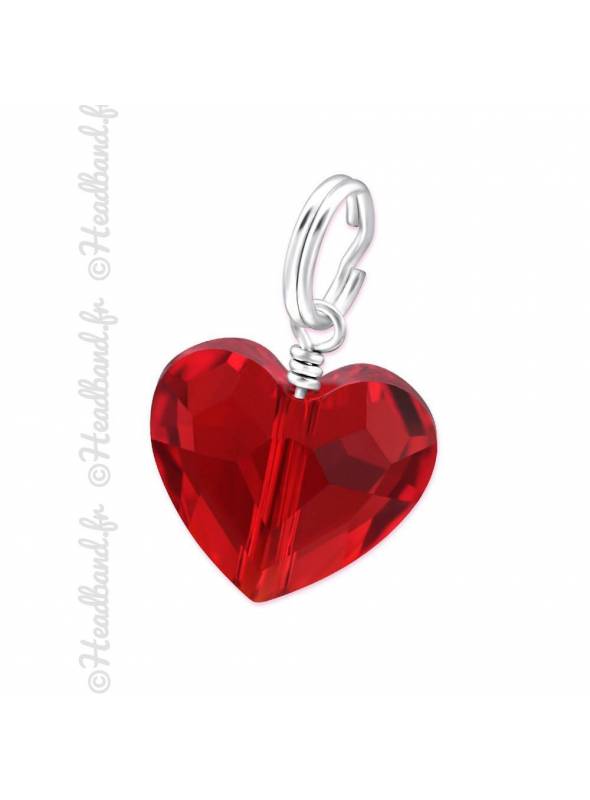 Charms Swarovski cristal coeur rouge