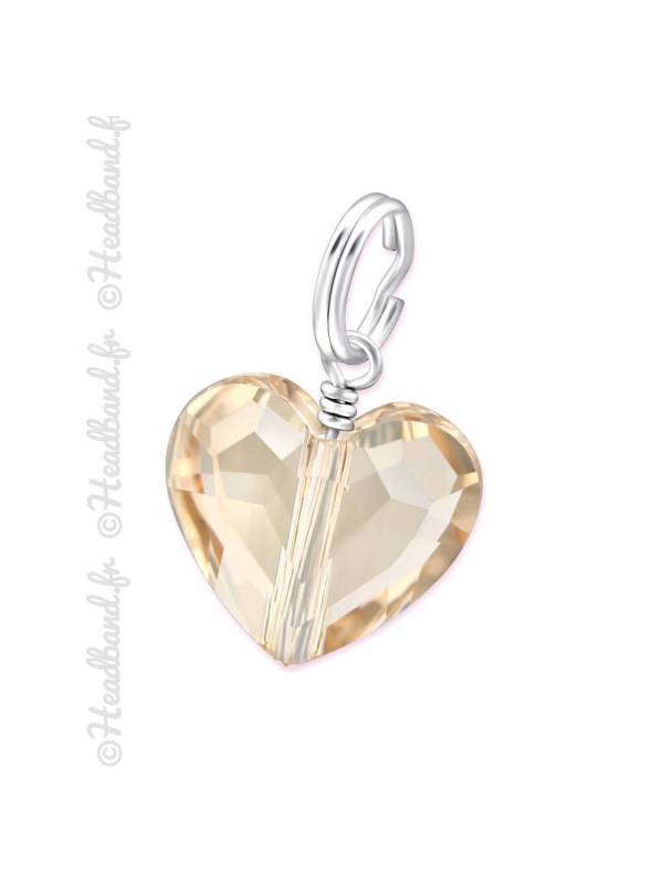 Charms Swarovski cristal coeur silk